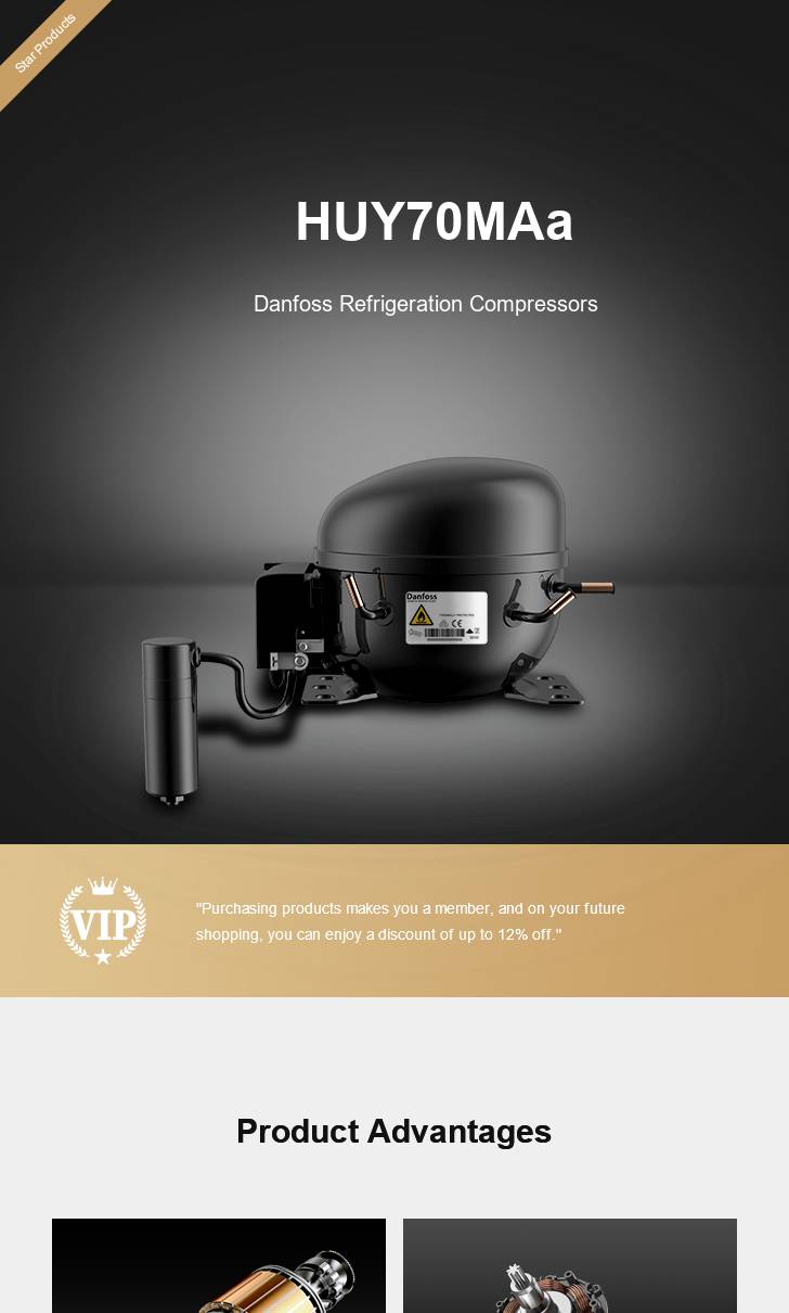 Danfoss Compressor HUY70MAa, technical parameters pdf, structure diagram